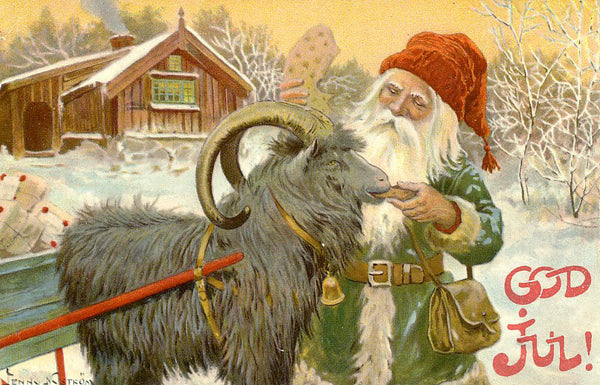 Yule Goat with Elf - The Viking Dragon Blog