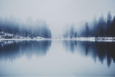 Scandinavian Winter Lake Scene