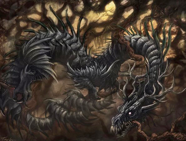 Nidhogg, der Leichen fressende Drache aus der nordischen Mythologie - Wikingerdrache