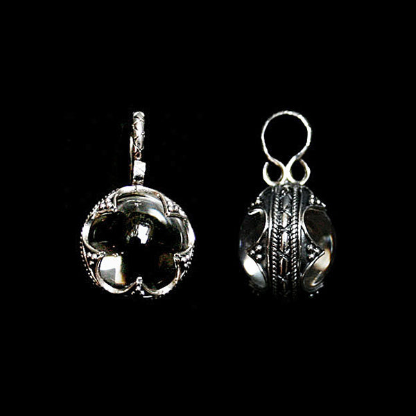 Crystal Ball Pendant with Silver Filigree Casing - Viking Pendants