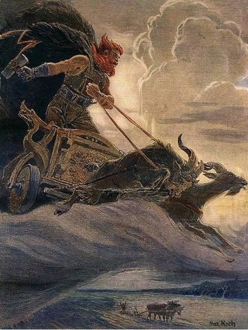 Thor with Tanngrisnir and Tanngnjóstr Driving his Chariot - The Viking Dragon Blog