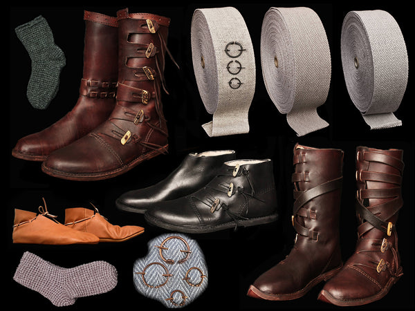 Viking Shoes, Boots, Leg Wraps & Socks - Viking Clothing / Costume