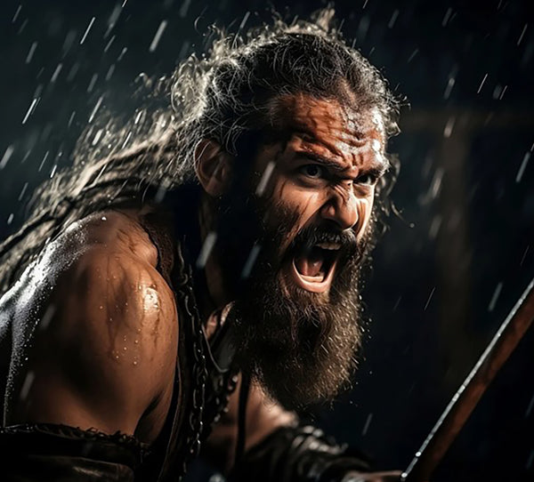 Viking Warrior Charging into Battle in the Rain - The Viking Dragon Blog