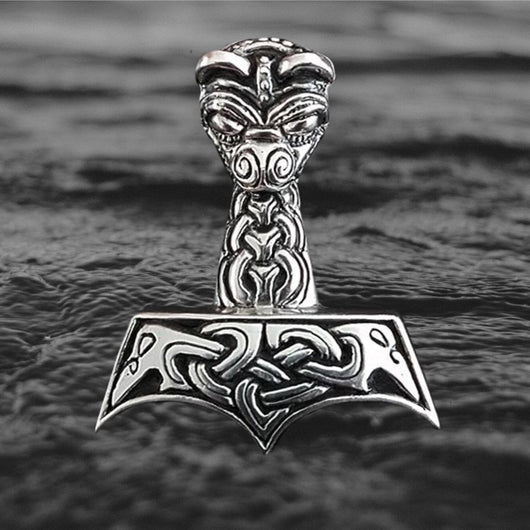 Large And Ferocious Thors Hammer in Silver or Bronze - Viking Jewelry