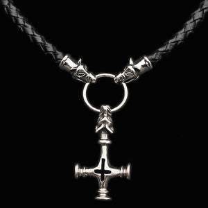 Customisable 8mm Thick Braided Leather Thors Hammer Necklace with ...