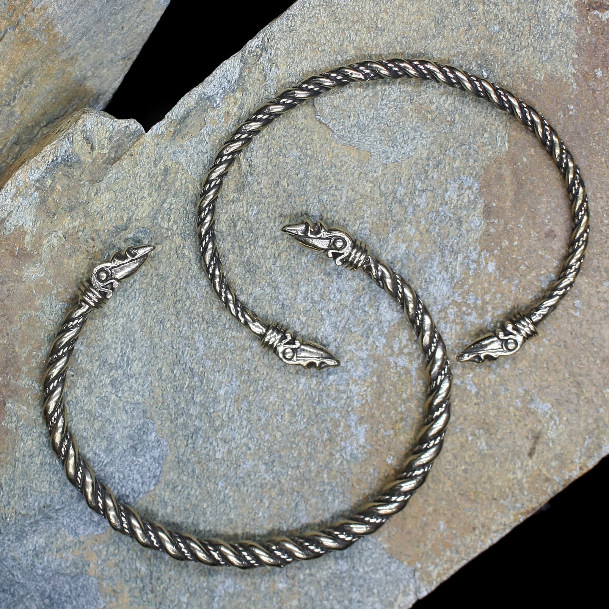 Viking Bracelet - Sterling Silver | Gotland Bracelet | Fenrir Arm Ring 17cm (6.7) / Silver