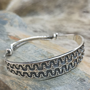 Adjustable Silver Viking Arm Ring From Halleby