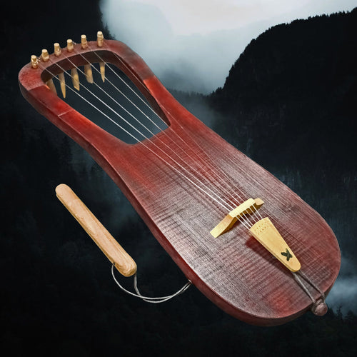 Handmade Dark Age Lyre in Chestnut Colour