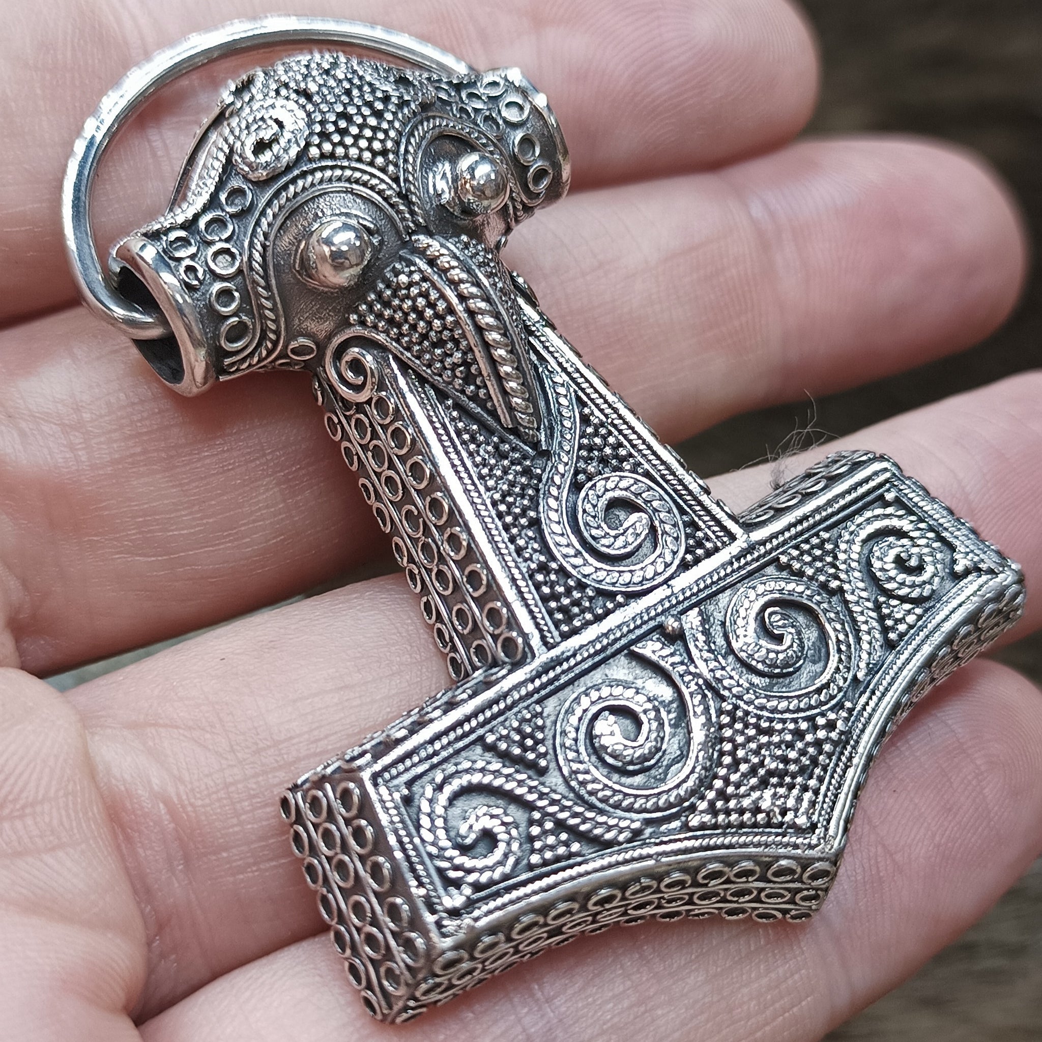 Silver Filigree Thors Hammer from Oland - Rare Viking Jewelry