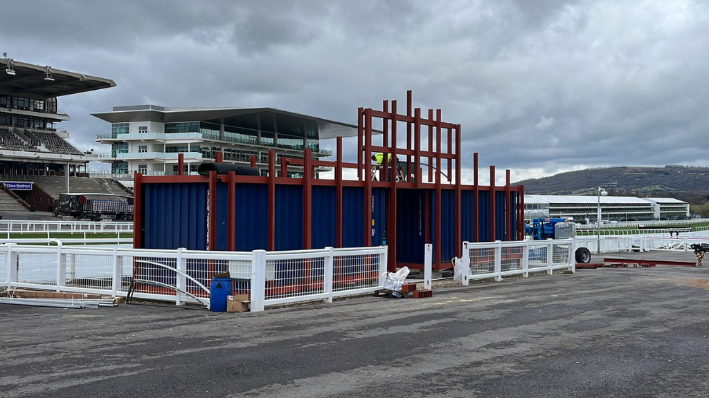 Shipping container branding with steel structures