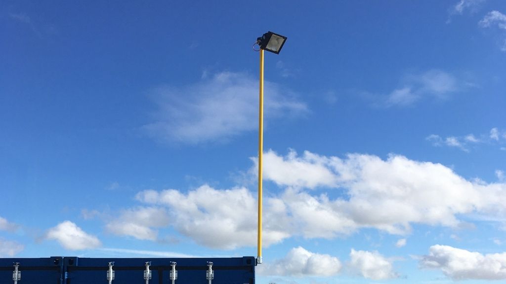 Shipping container floodlight for shipping container security
