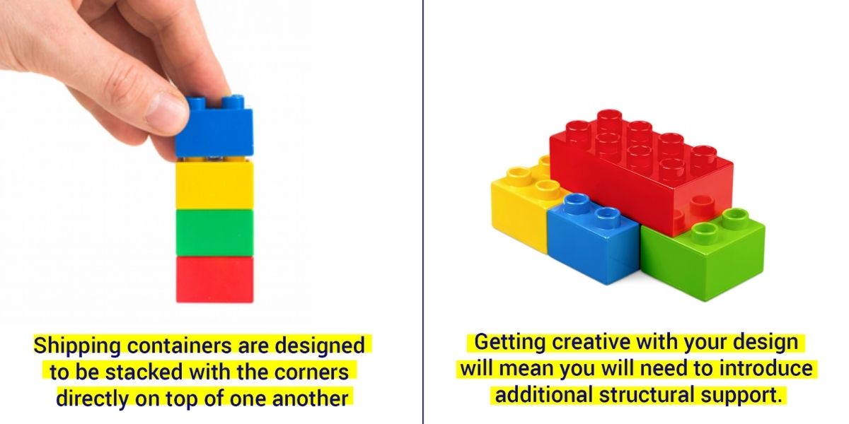 Shipping container stacking guide