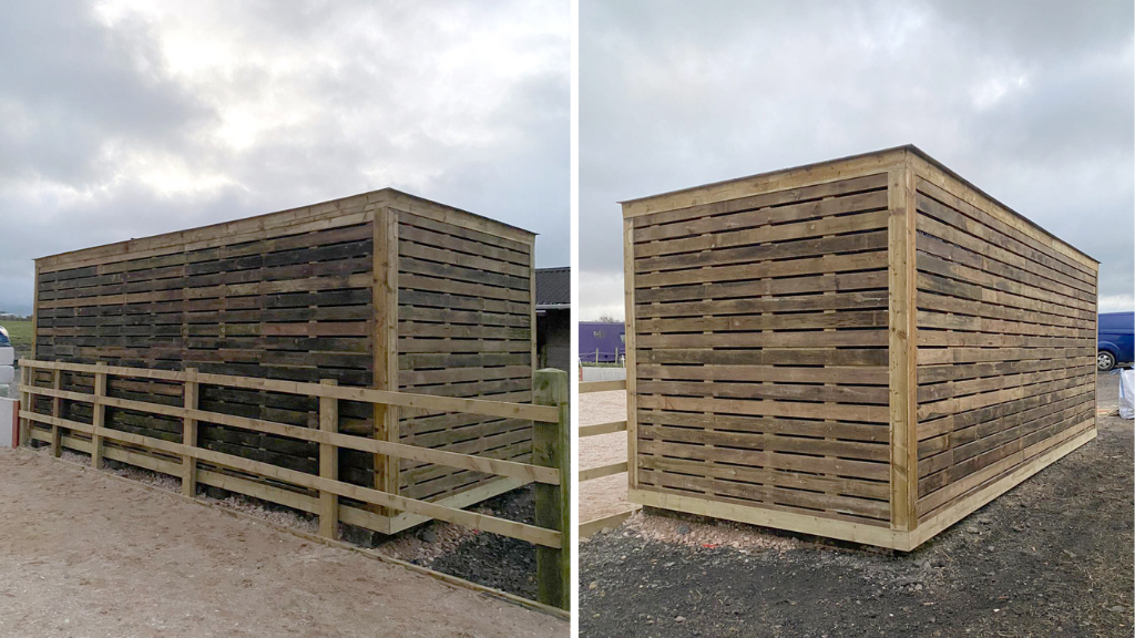 Wooden cladded shipping container