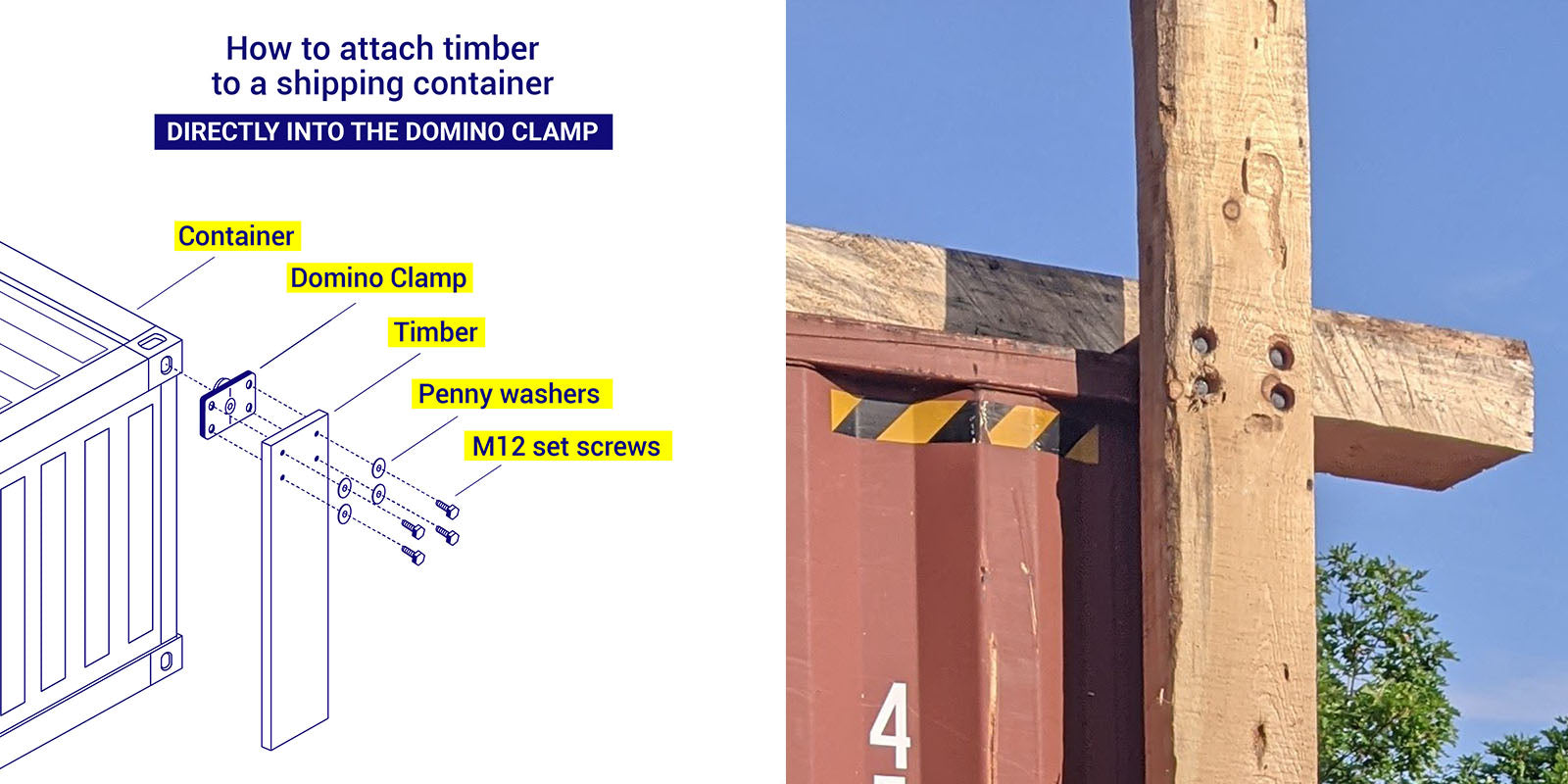 Attaching timber directly to the domino clamp