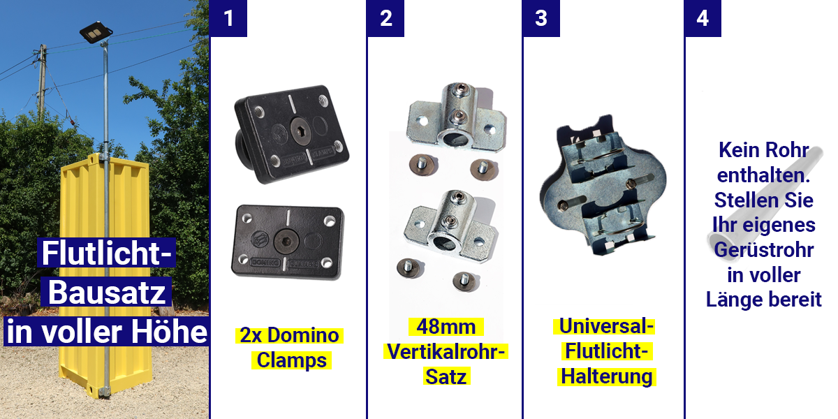 Flutlicht-Bausatz in voller Höhe
