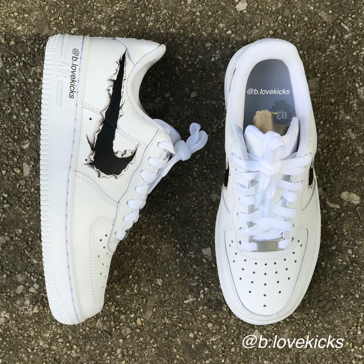 Custom AF1 Ripped Swoosh – B.Lovekicks