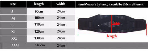 size of lumbar back brace AoFeite