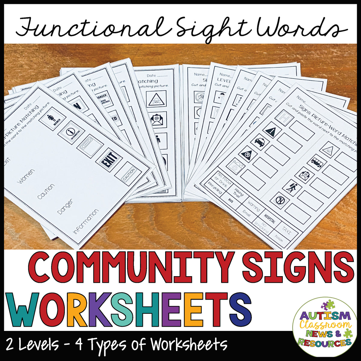 Functional Literacy Worksheets: Reading Comprehension of Common Signs