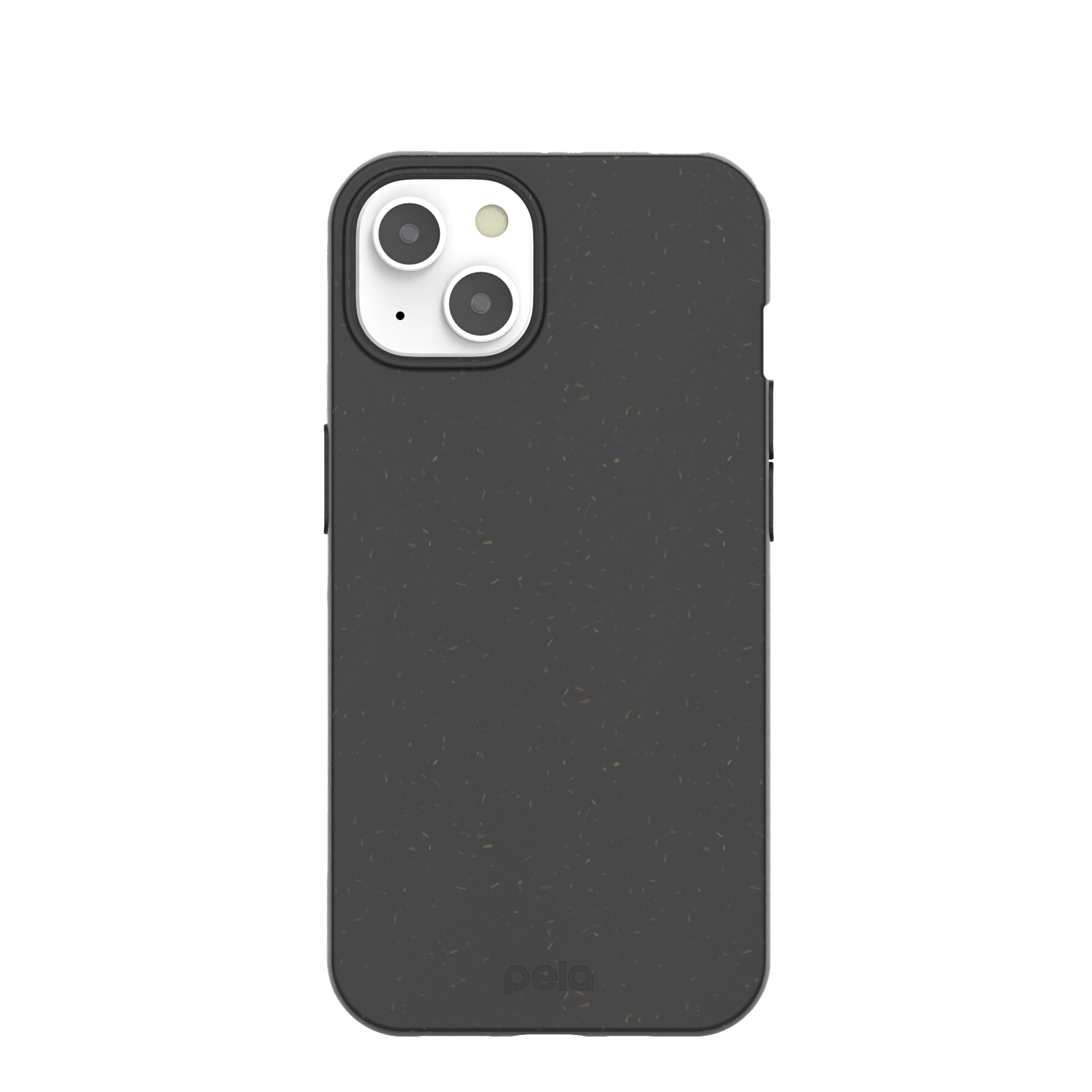 Black smartphone case with camera cutouts on a white background.