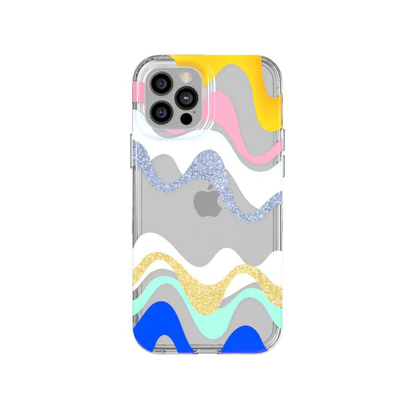 Phone cover with colorful pastel swirl design