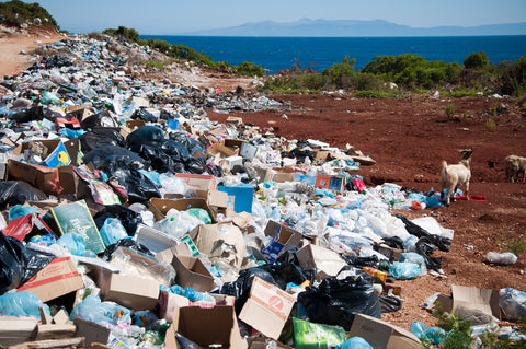 large landfill of trash and plastic