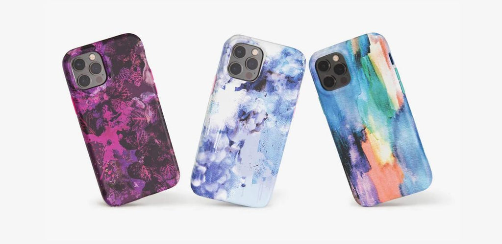 Three watercolor designed tech 21 phones
