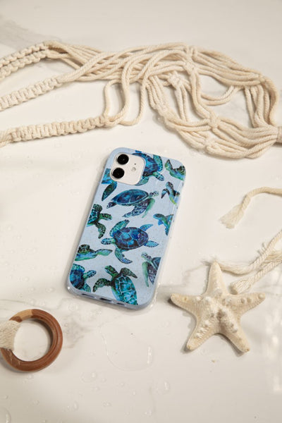 iphone case with watercolor turtles