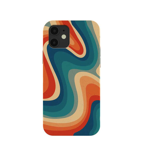 Colorful wavy disco design on iphone cover