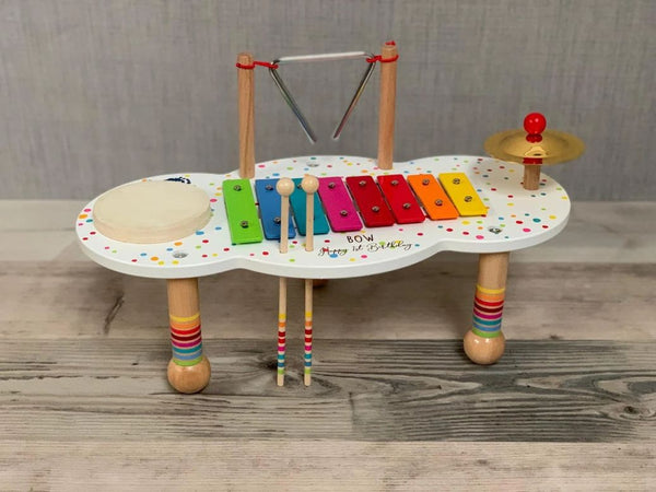 Tiny colorful music table for kids birthday