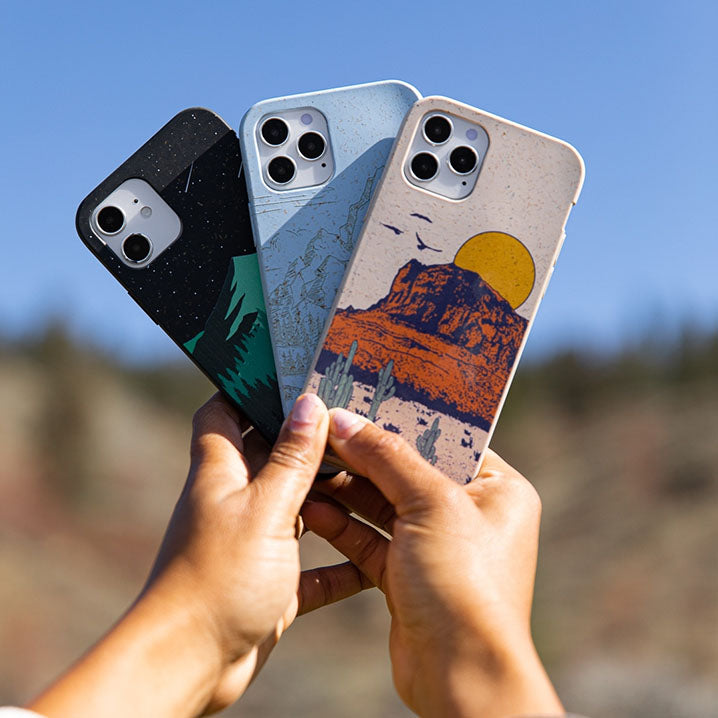 landscapes phone cases in hands