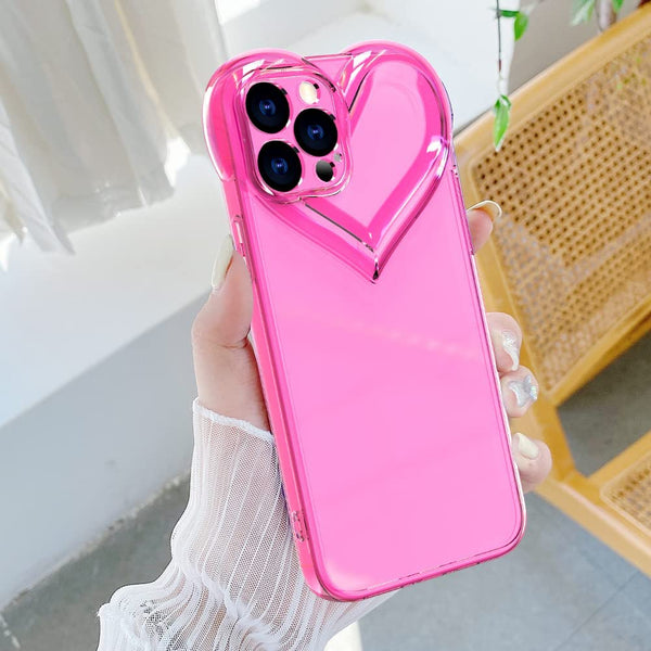 Girl holding large pink mobile cover