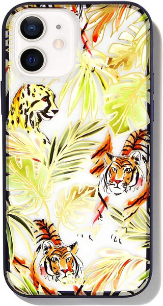 Cheetahs and tigers featured on clear phone covering