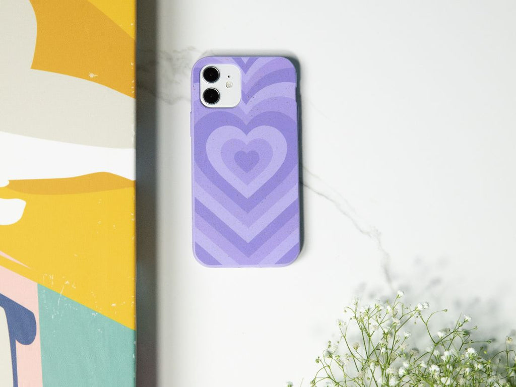 Pretty purple hearts iPhone cover