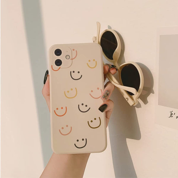 Mobile cover with smiley faces design