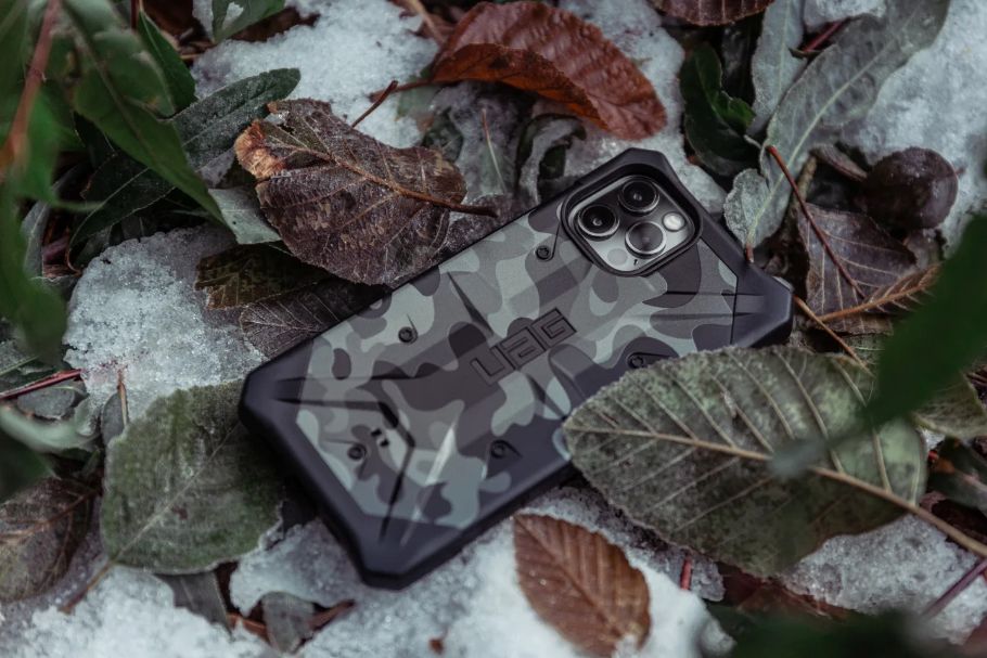 Urban armor case on rocks and leaves