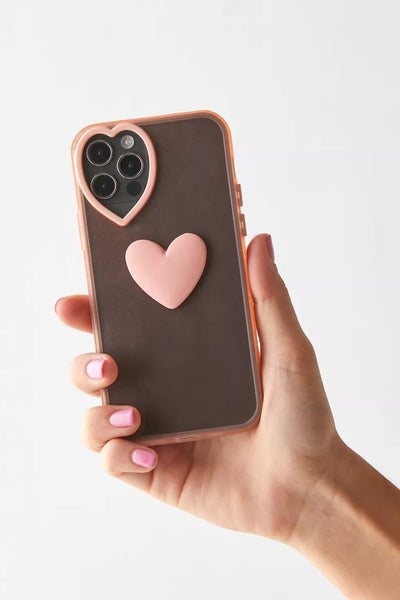 Clear phone case with heart design