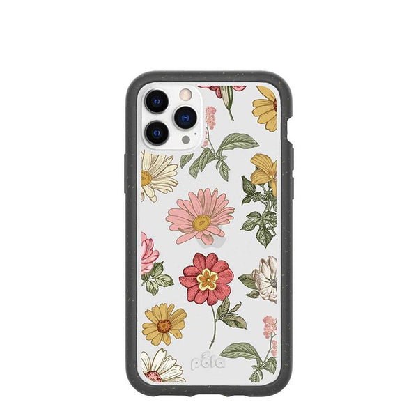 Vintage flowers on a clear phone case