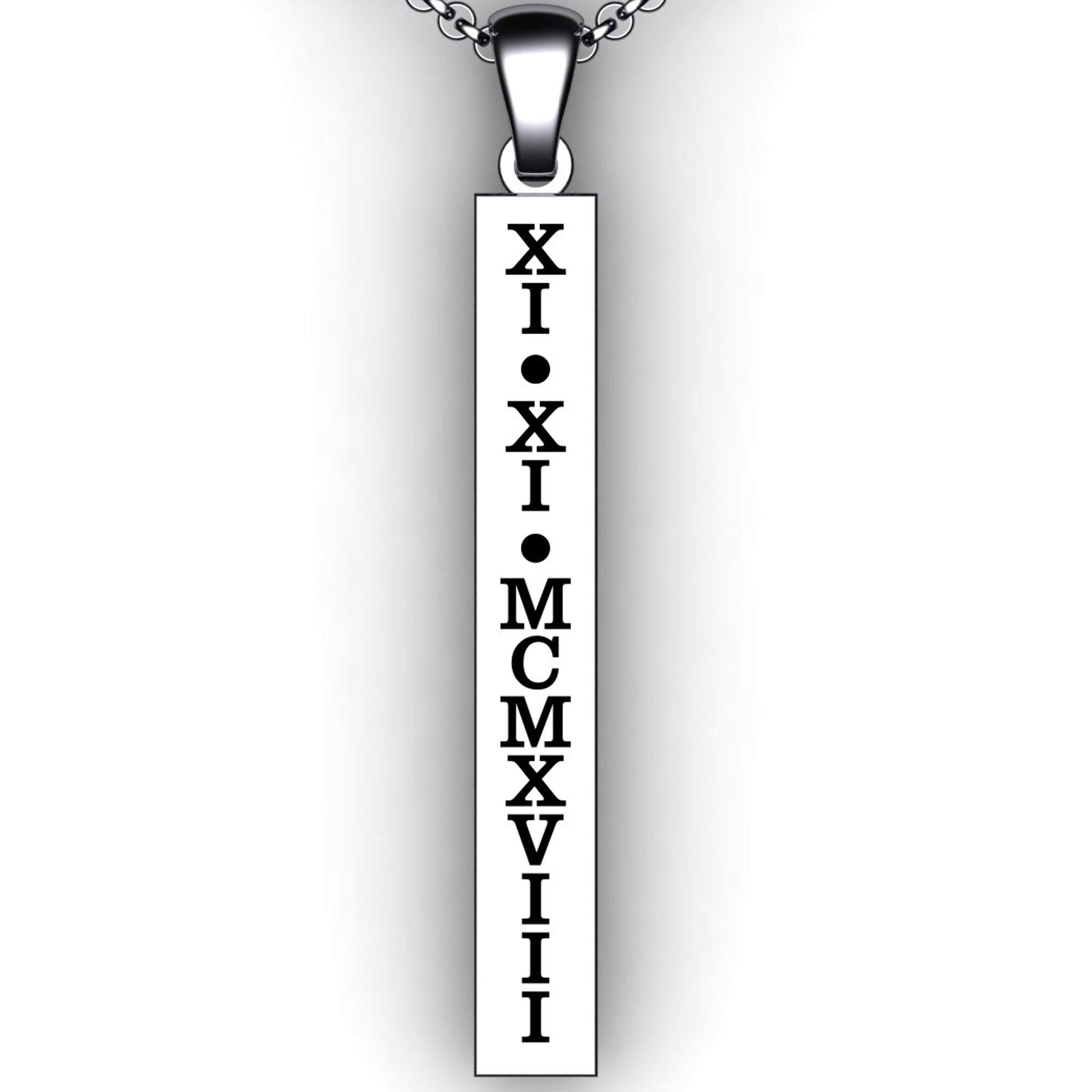 personalized bar necklace roman numerals