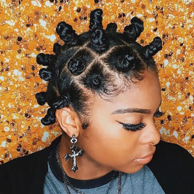 Bantu Knot Hairstyles With Weave