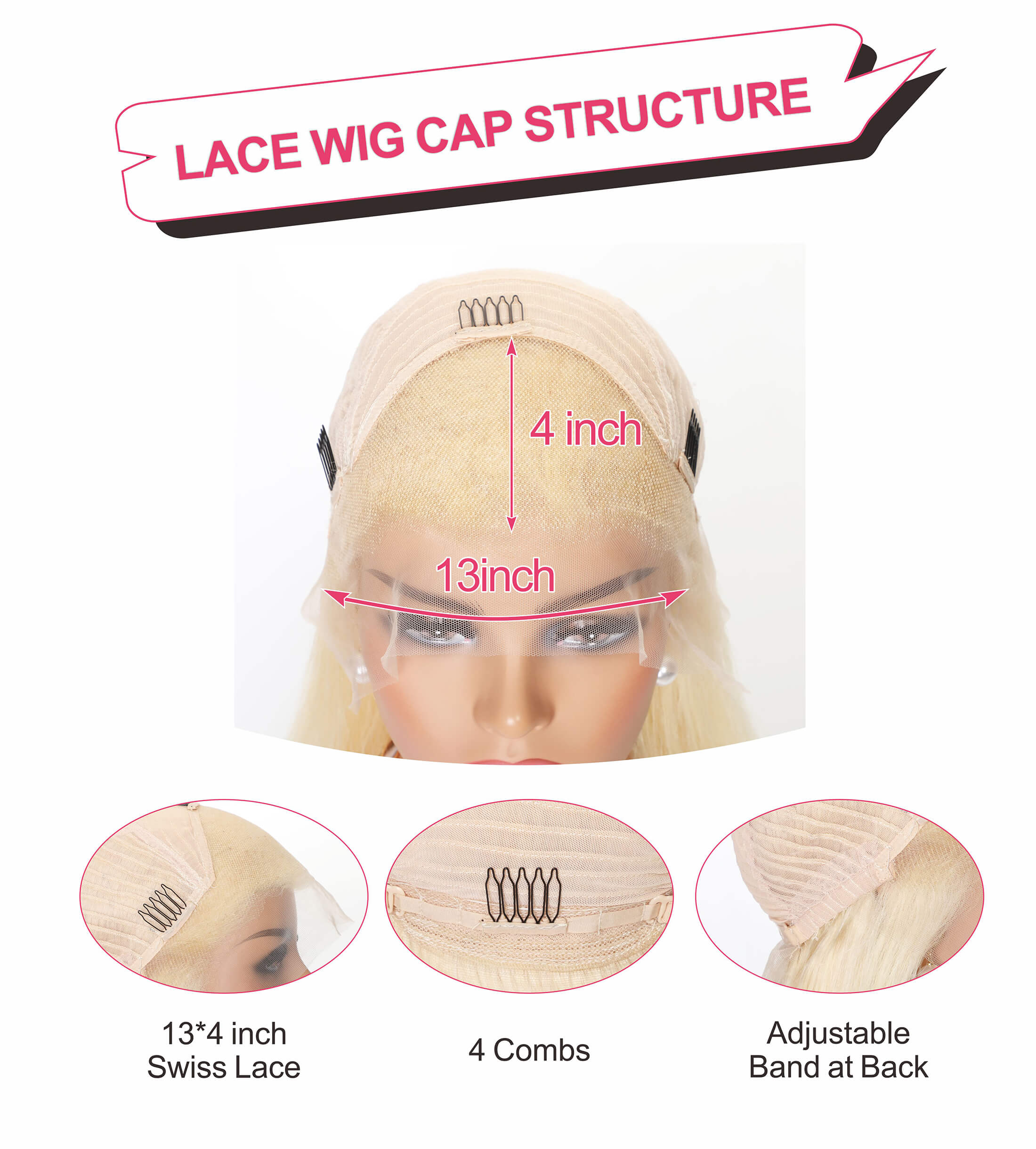 613 blonde hair lace cap
