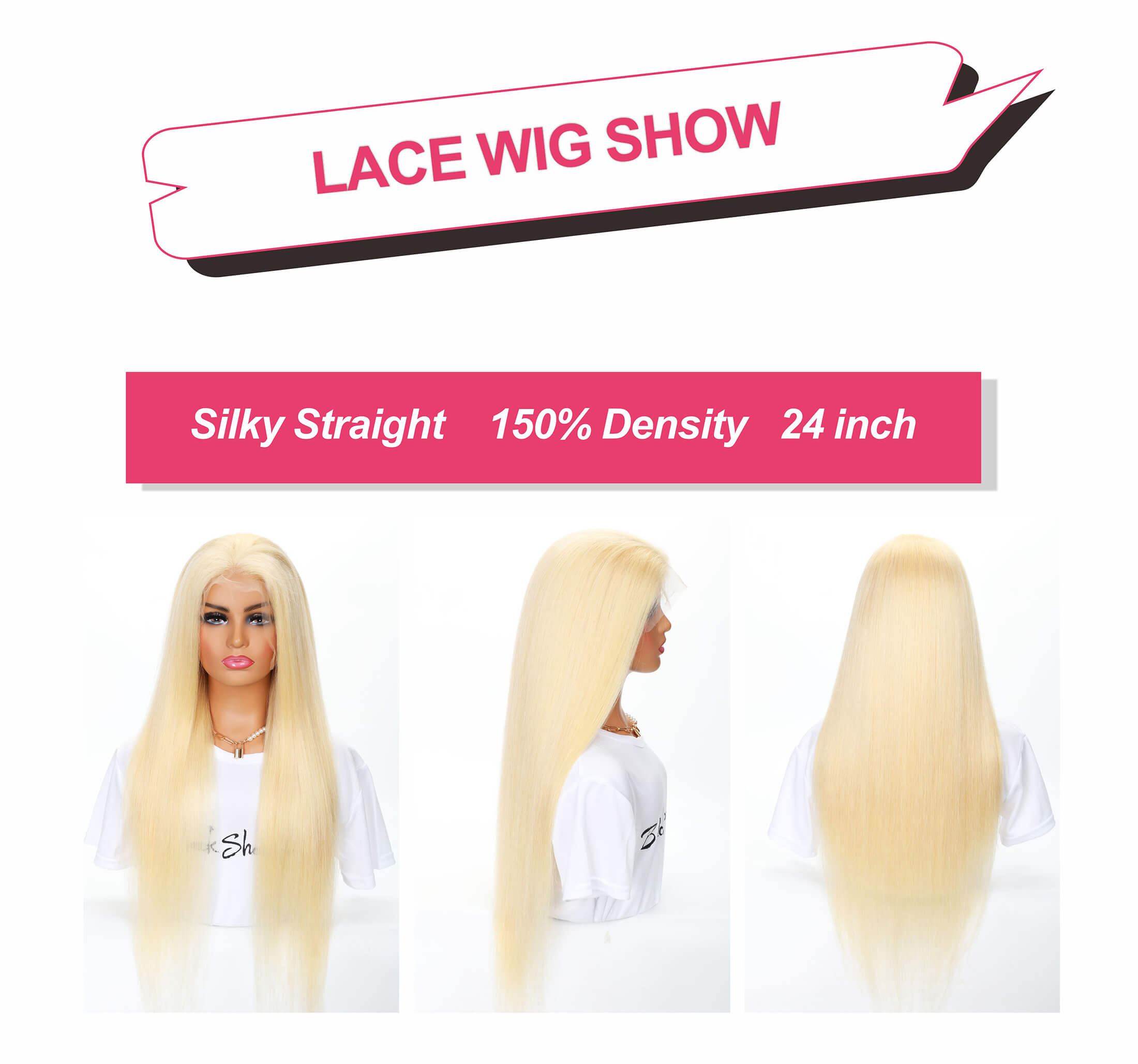 transparent lace 613 blonde straight hair wig 13*4 lace front wig