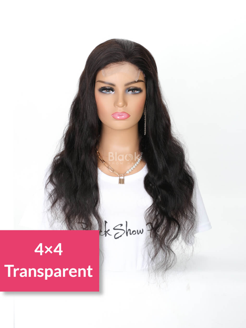 Real Human Hair Deep Wave Transparent Lace 4x4 Closure Wigs