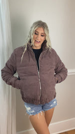 Jenna Choco Corduroy Puffer Jacket