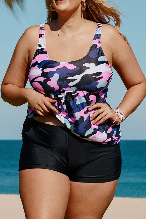 Plus Size Fish Scale Print Peplum Tankini Set – Tiffany Cagle Boutique