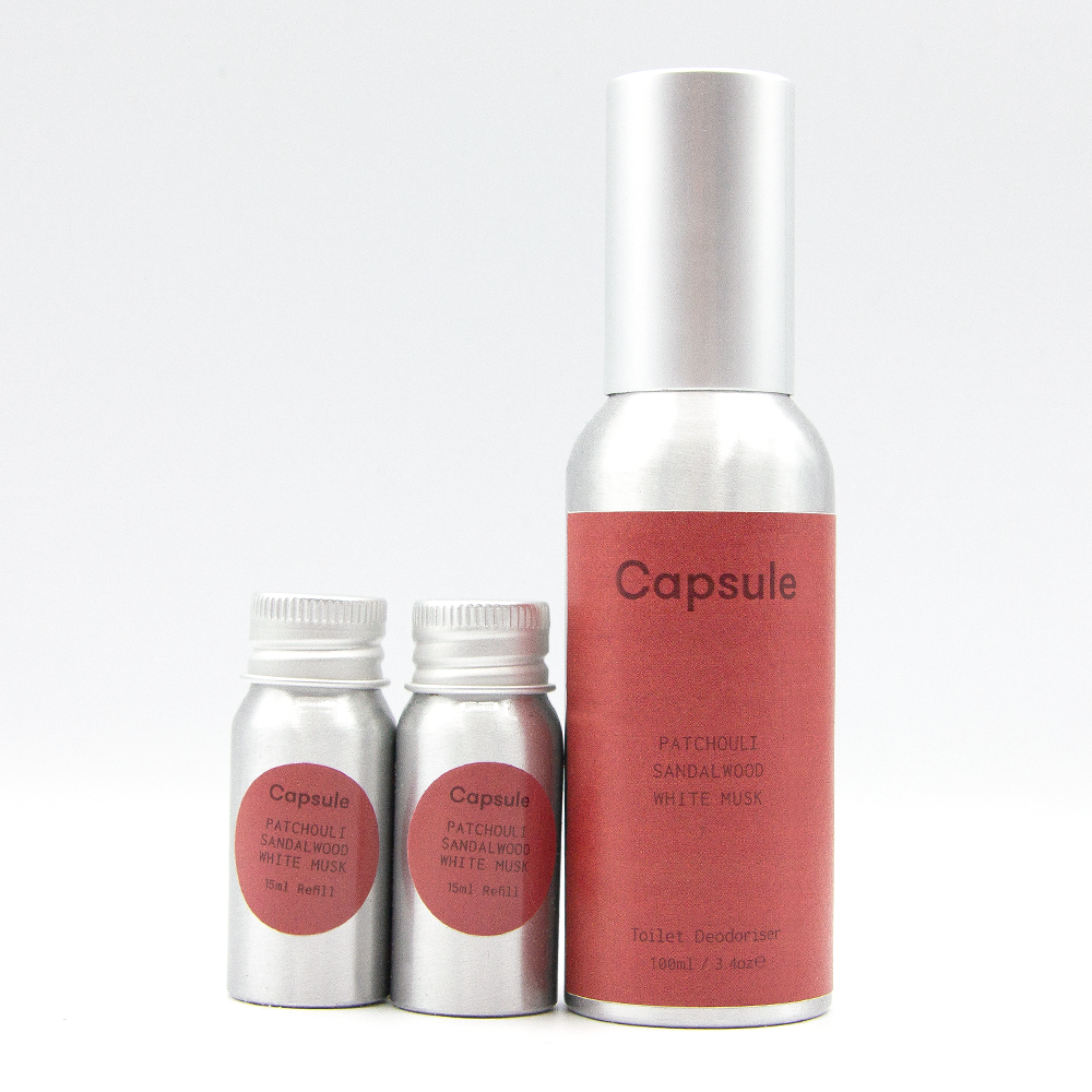 Refill Bundle - Capsule 100ml Toilet Spray and Two Refills