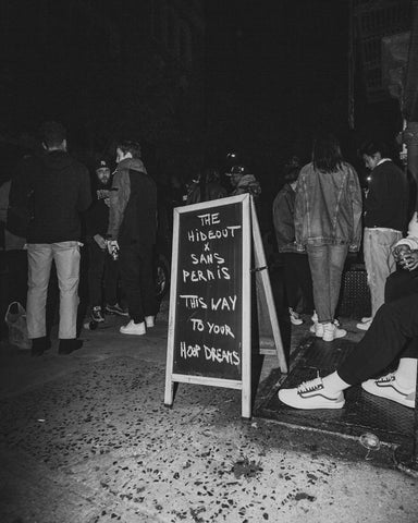 sign at pop up shop in new york