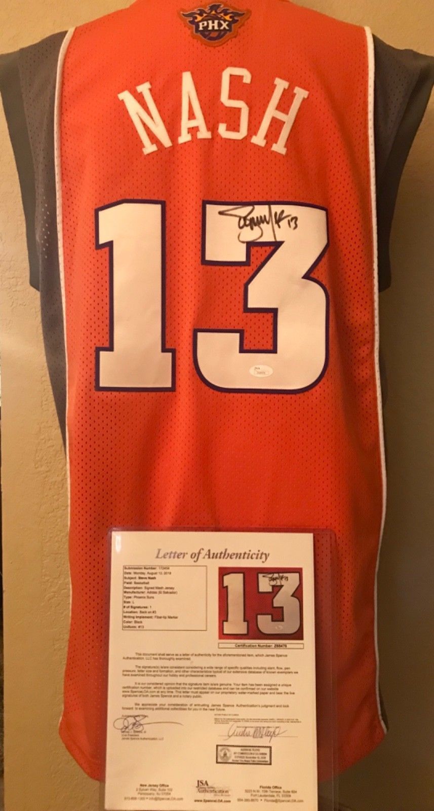 steve nash autographed jersey