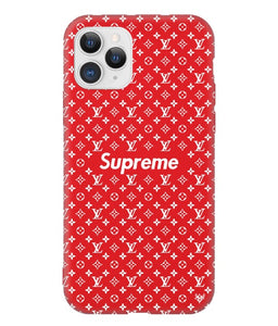 Louis Vuitton Supreme Iphone 11 Pro Phone Case Red World Leather Design