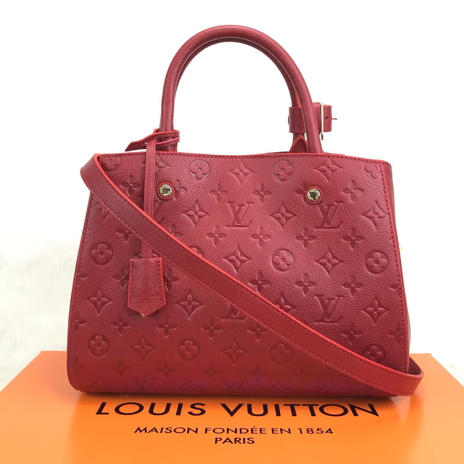 Louis Vuitton Montaigne BB in Noir Empreinte Leather, Luxury, Bags &  Wallets on Carousell