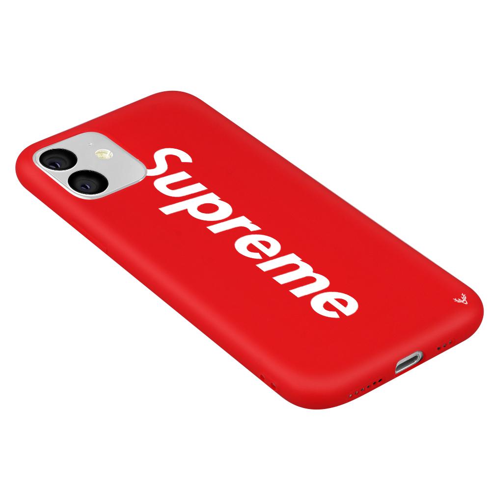 Classic Red Louis Vuitton Monogram x Supreme Logo iPhone XS Bumper Case